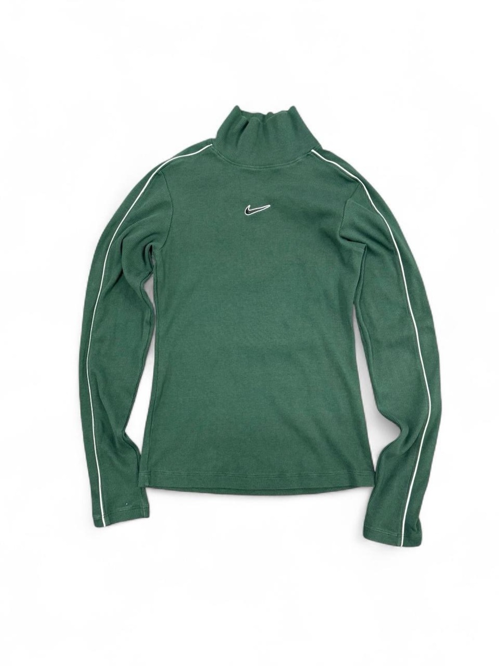 Nike Dark Green Long Sleeve Mock Neck with White Piping